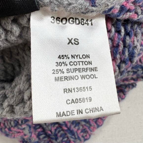 One Grey Day Women's Gigi Retro Multi Striped Cropped Sweater XS Blue Pink - Picture 10 of 15